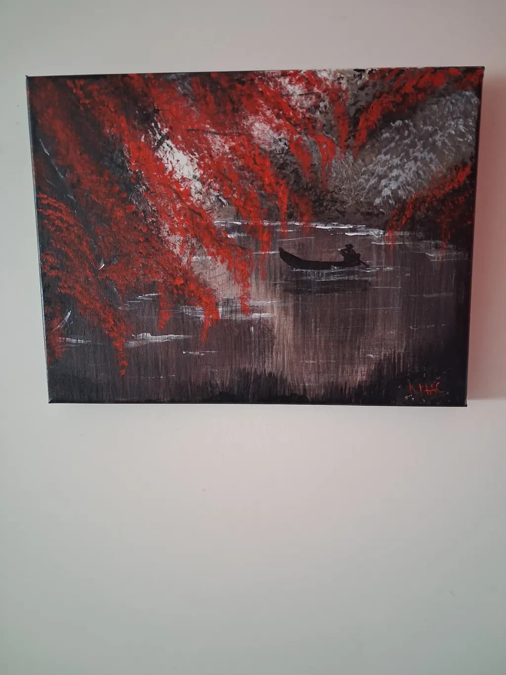 Riverboat Under Red Canopy