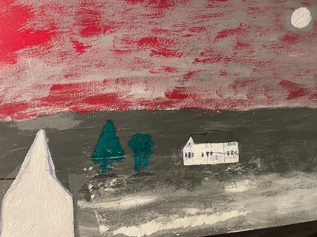 Red Sky Over Houses