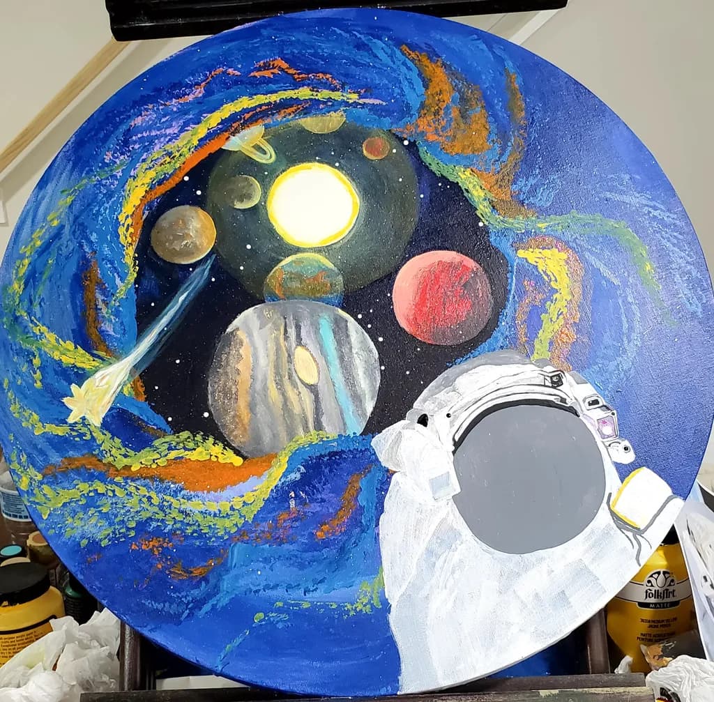 Astronaut and Planets