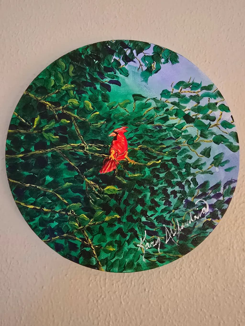 Cardinal in Leaves