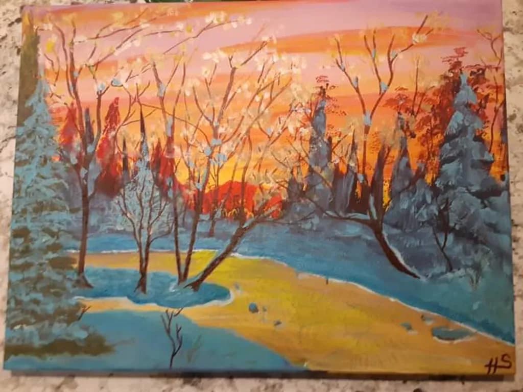 Winter Forest Sunset