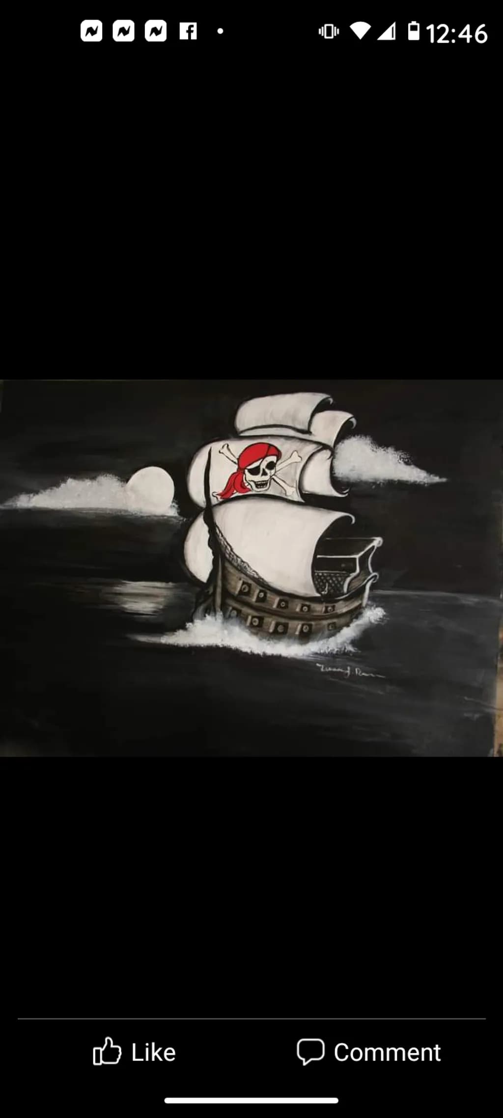 Pirate Ship at Night