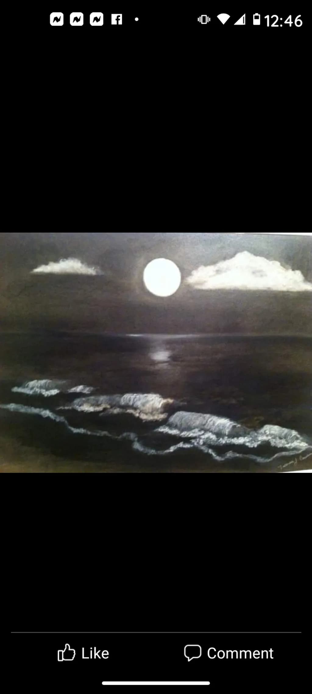 Moonlit Sea Reflection