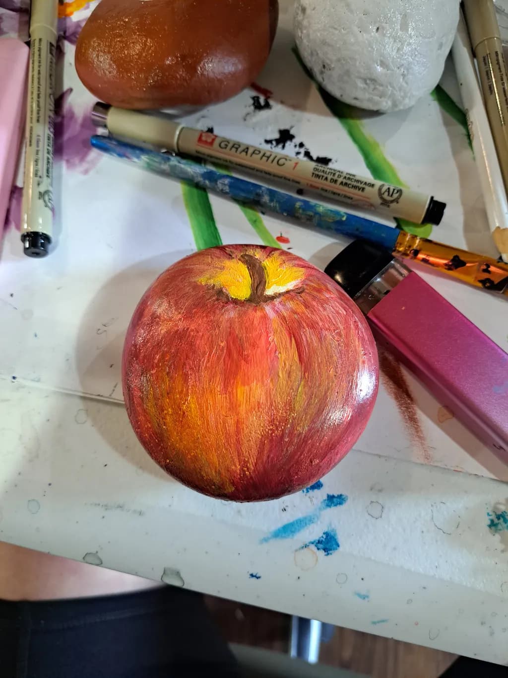 Painted Apple Still Life