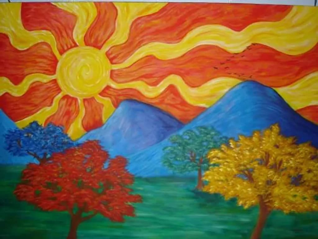 Mountain Sun and Trees