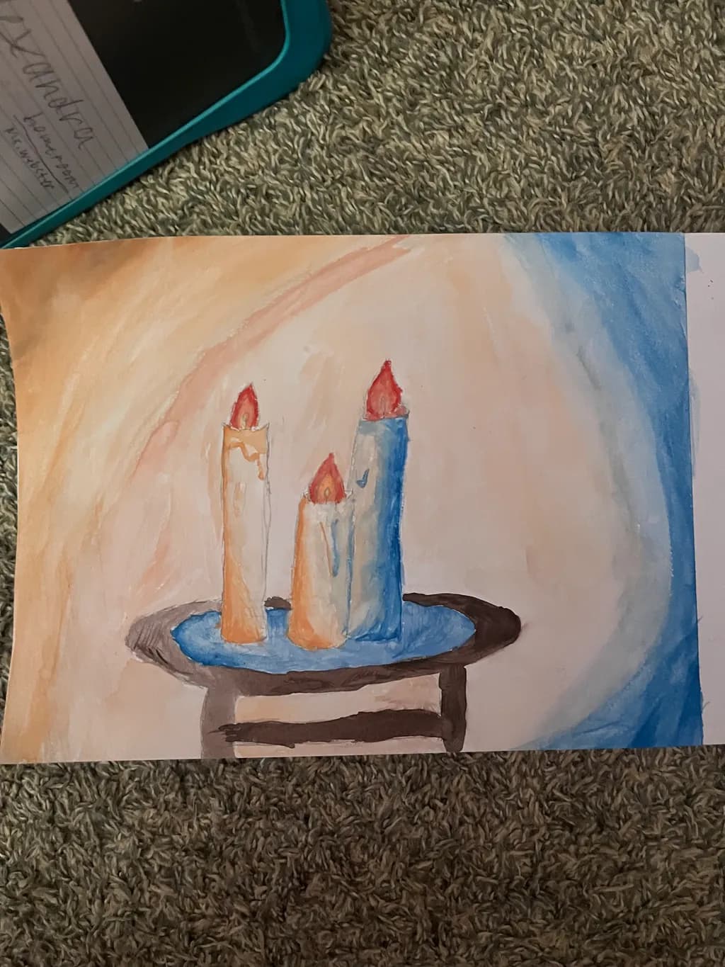 Three Candles on Stand