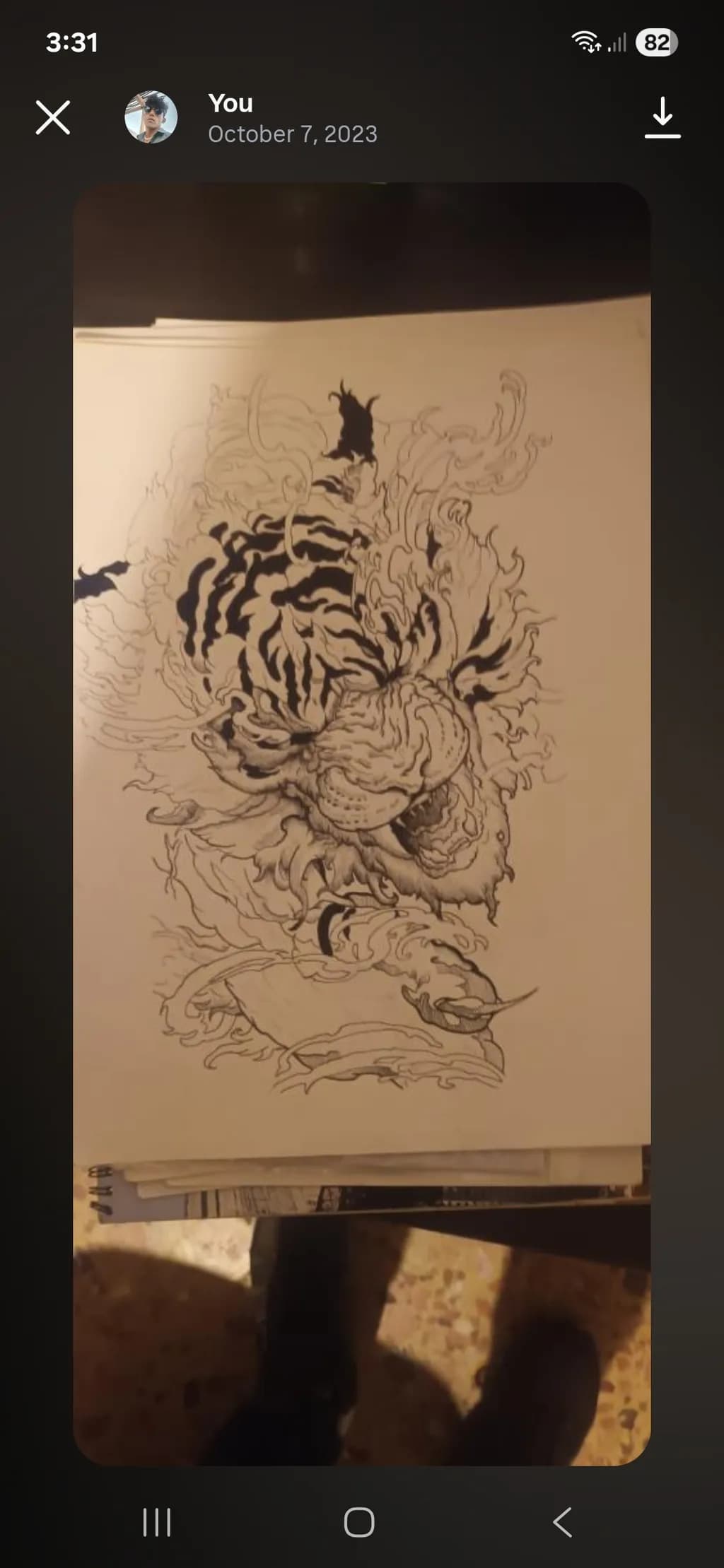 Tiger Face Sketch