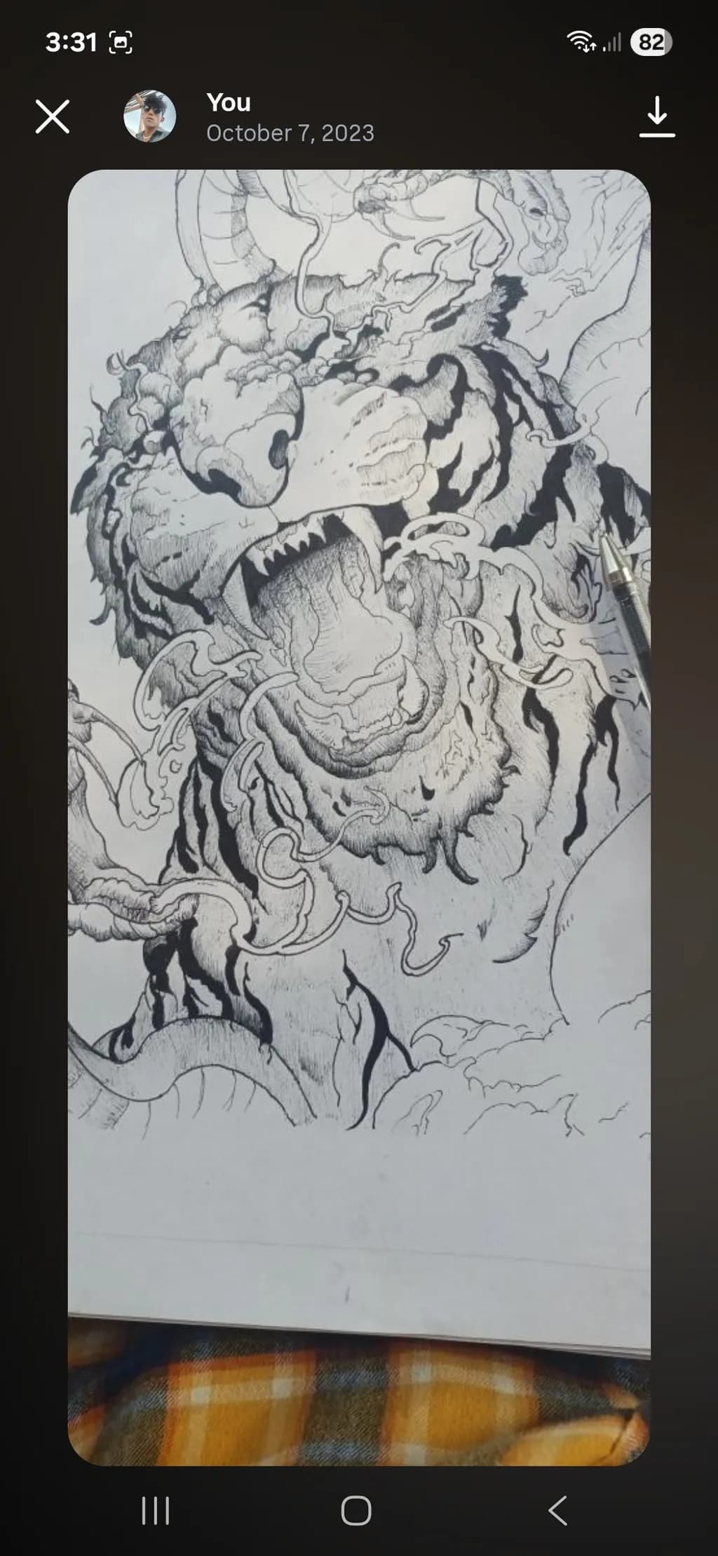 Roaring Tiger Sketch