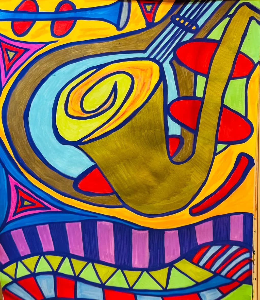 Colorful Saxophone Harmony