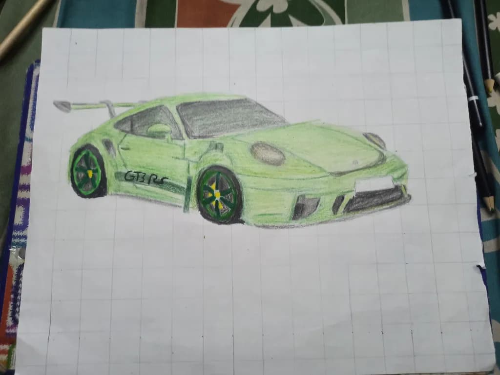 Green GT3 RS Car