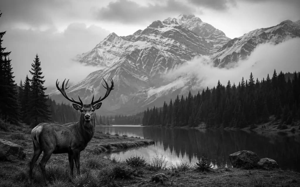 Mountain Stag Reflection
