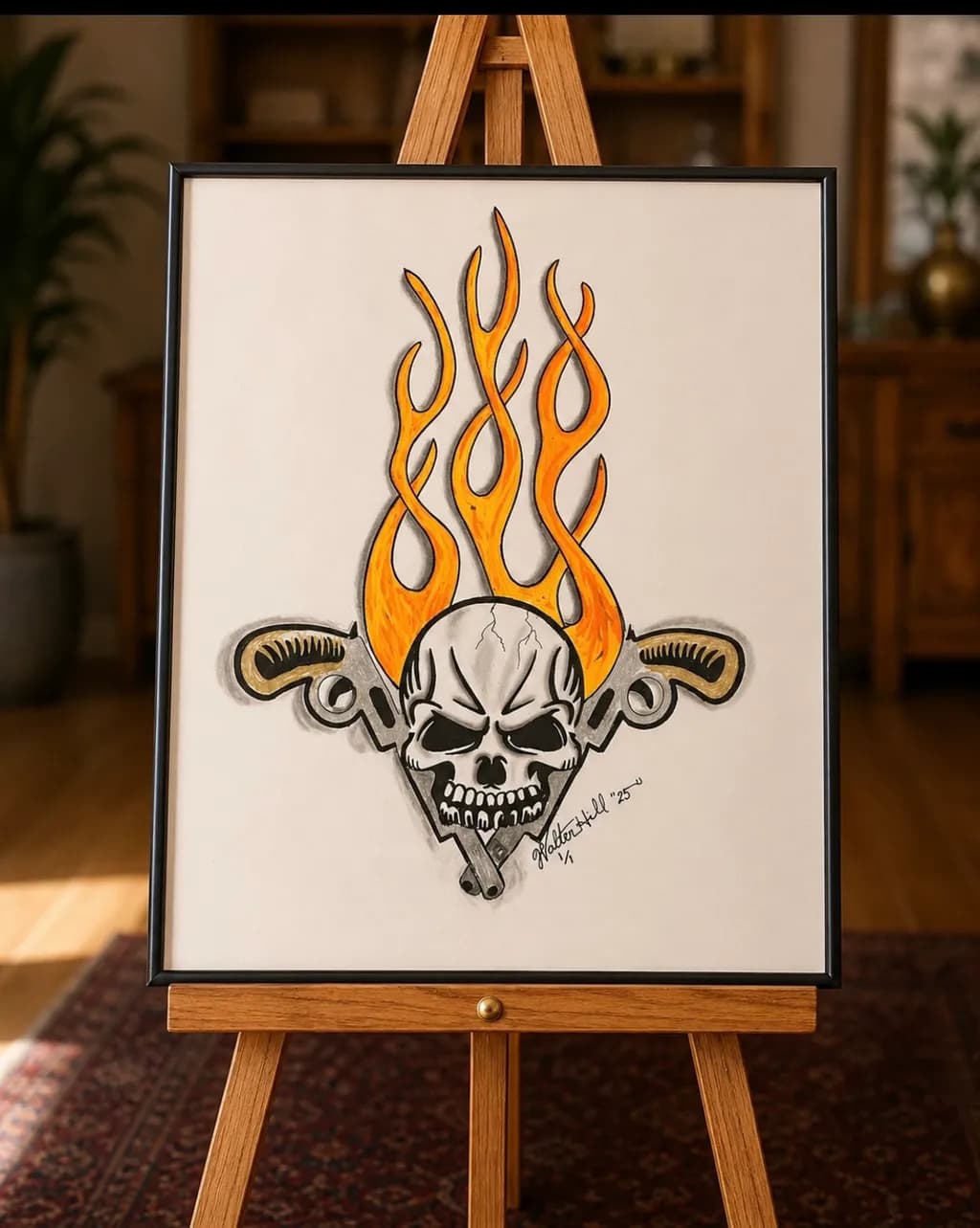 Flaming Skull Pistols