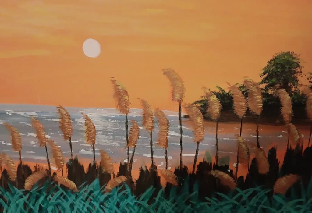 Sunset Grasses by the Water