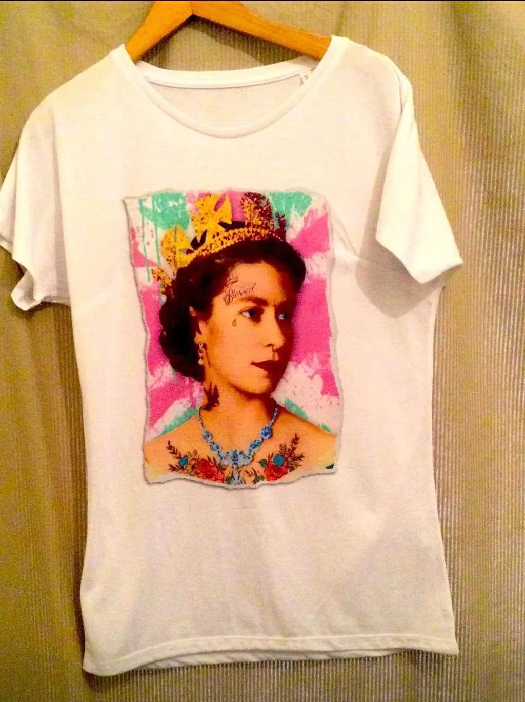 Regal Portrait with Crown and Tattoo