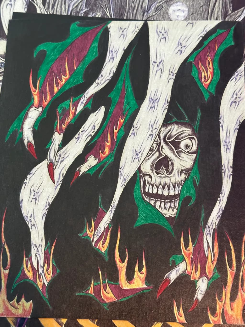 Flaming Skeleton Claws