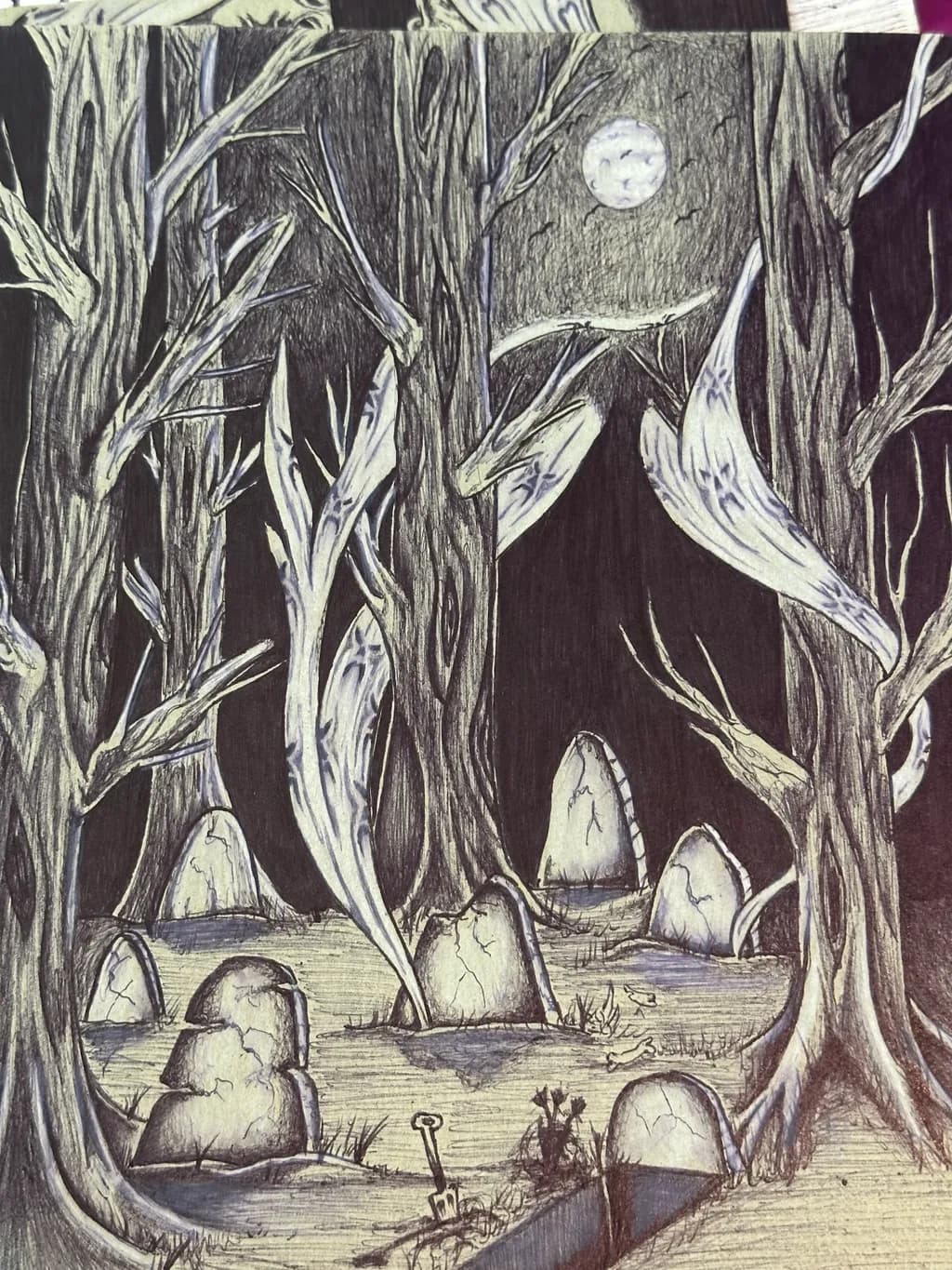 Forest Graveyard Moon