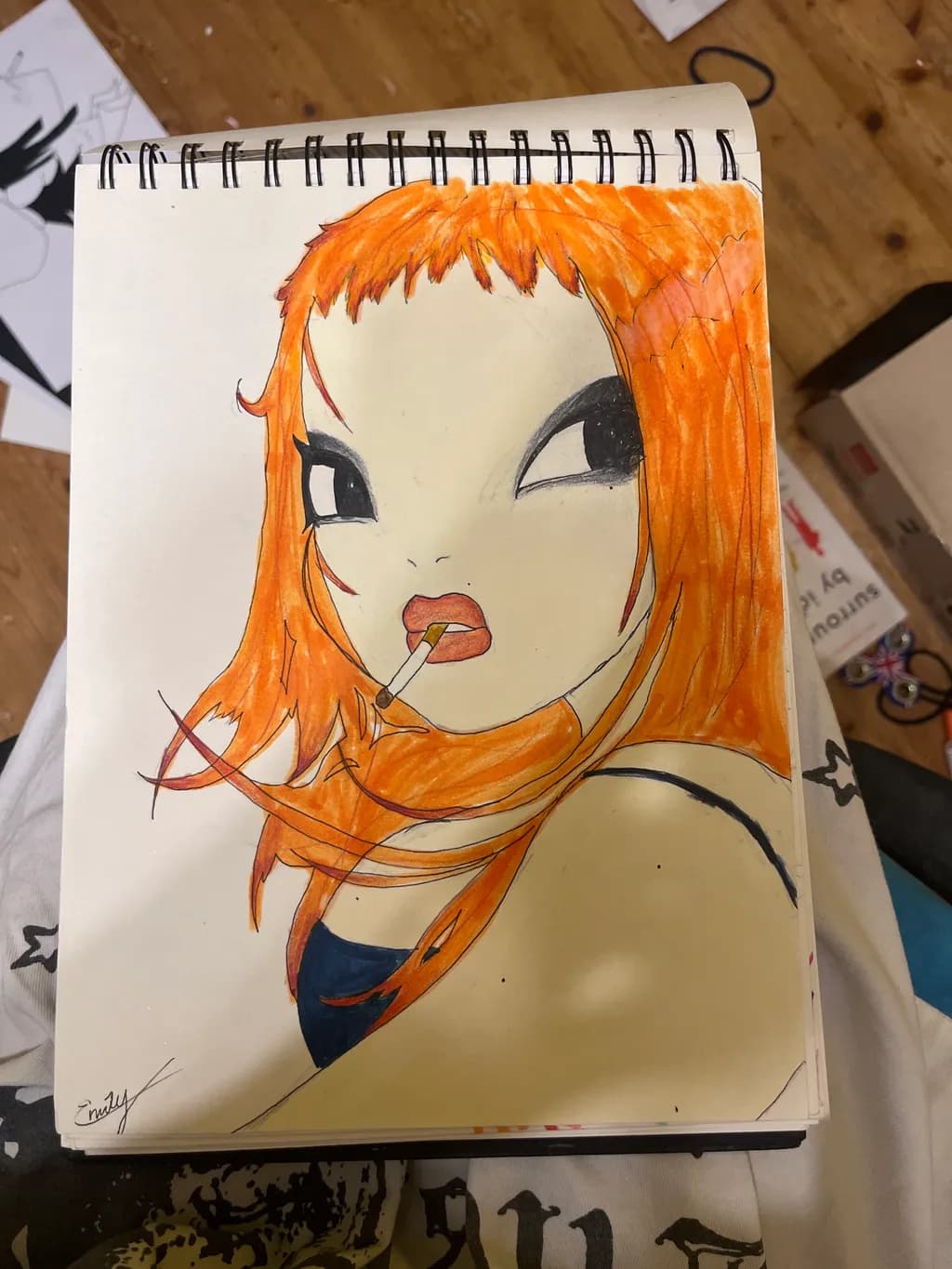 Redhead Portrait with Cigarette