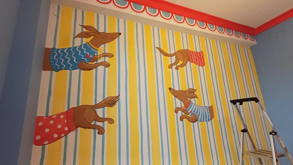 Striped Dog Mural