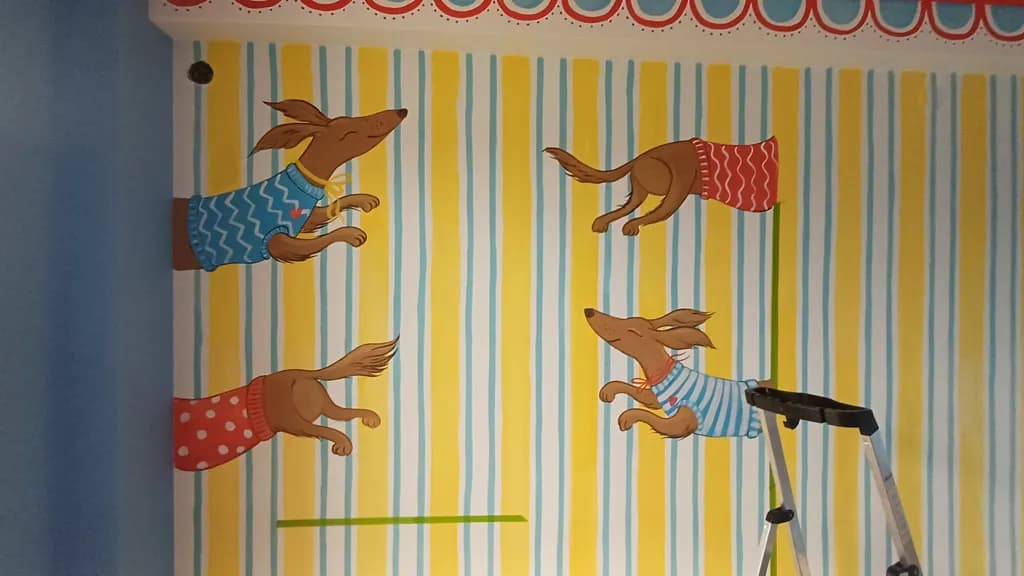Striped Dogs Mural