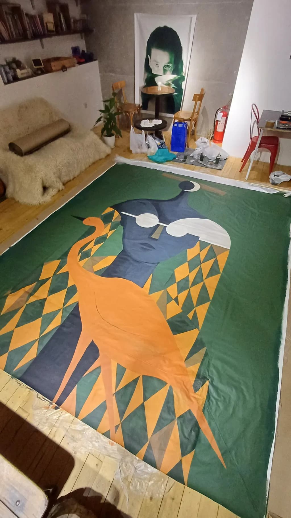 Abstract Figure with Bird