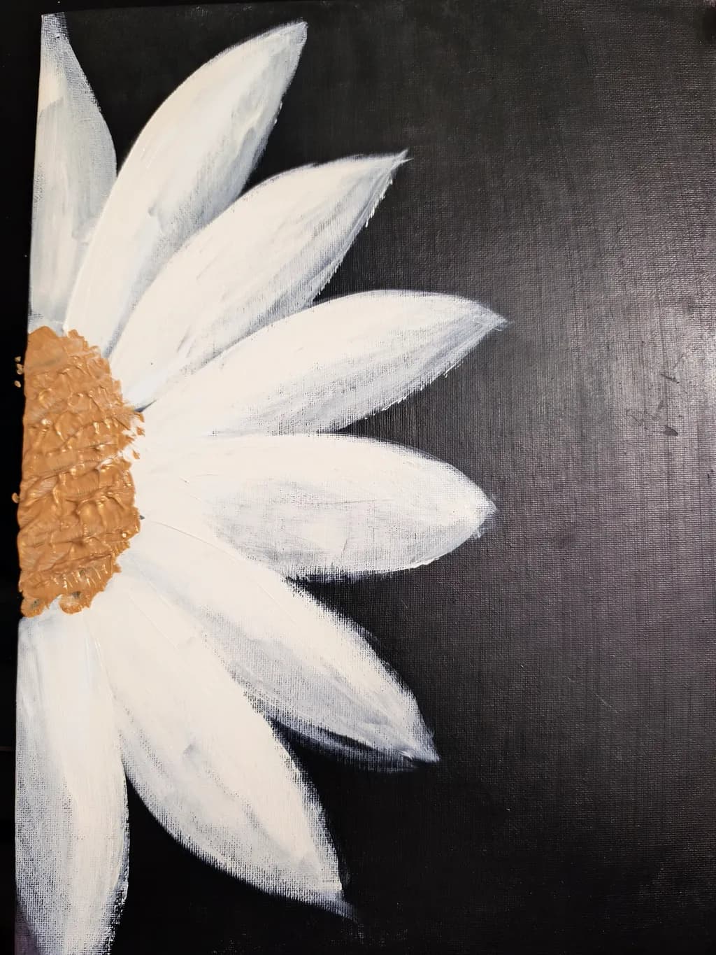 Daisy Petals on Black