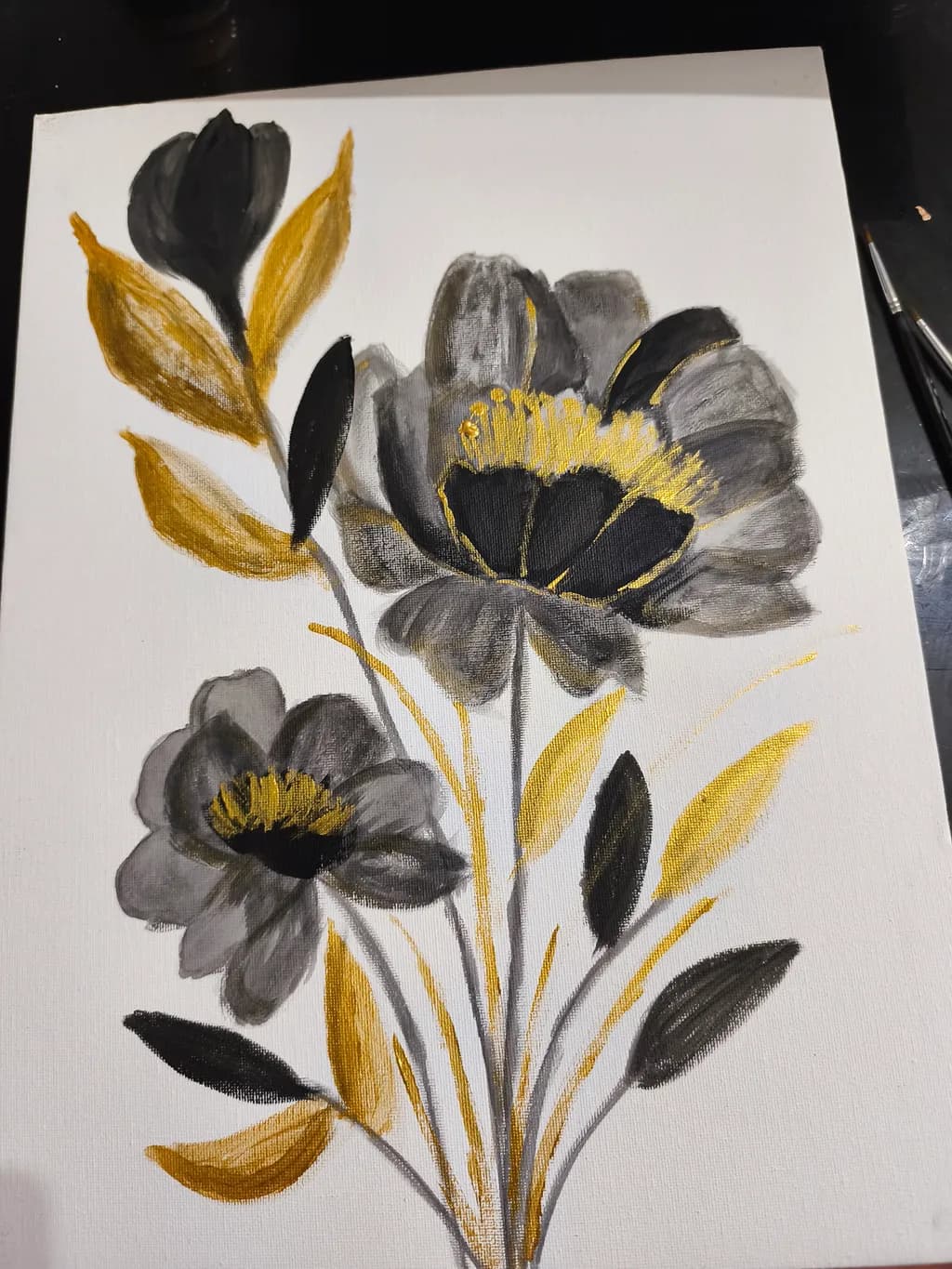 Black and Gold Flowers