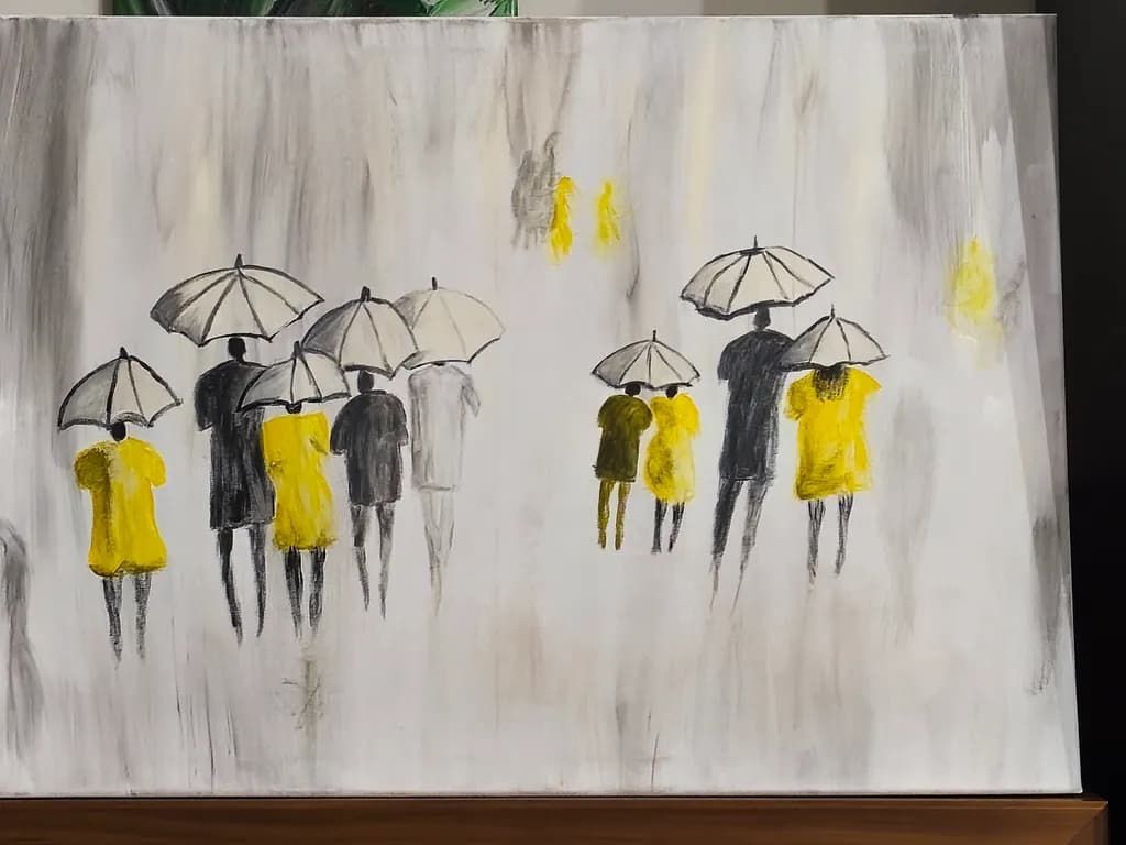 Inbound Figures with Umbrellas