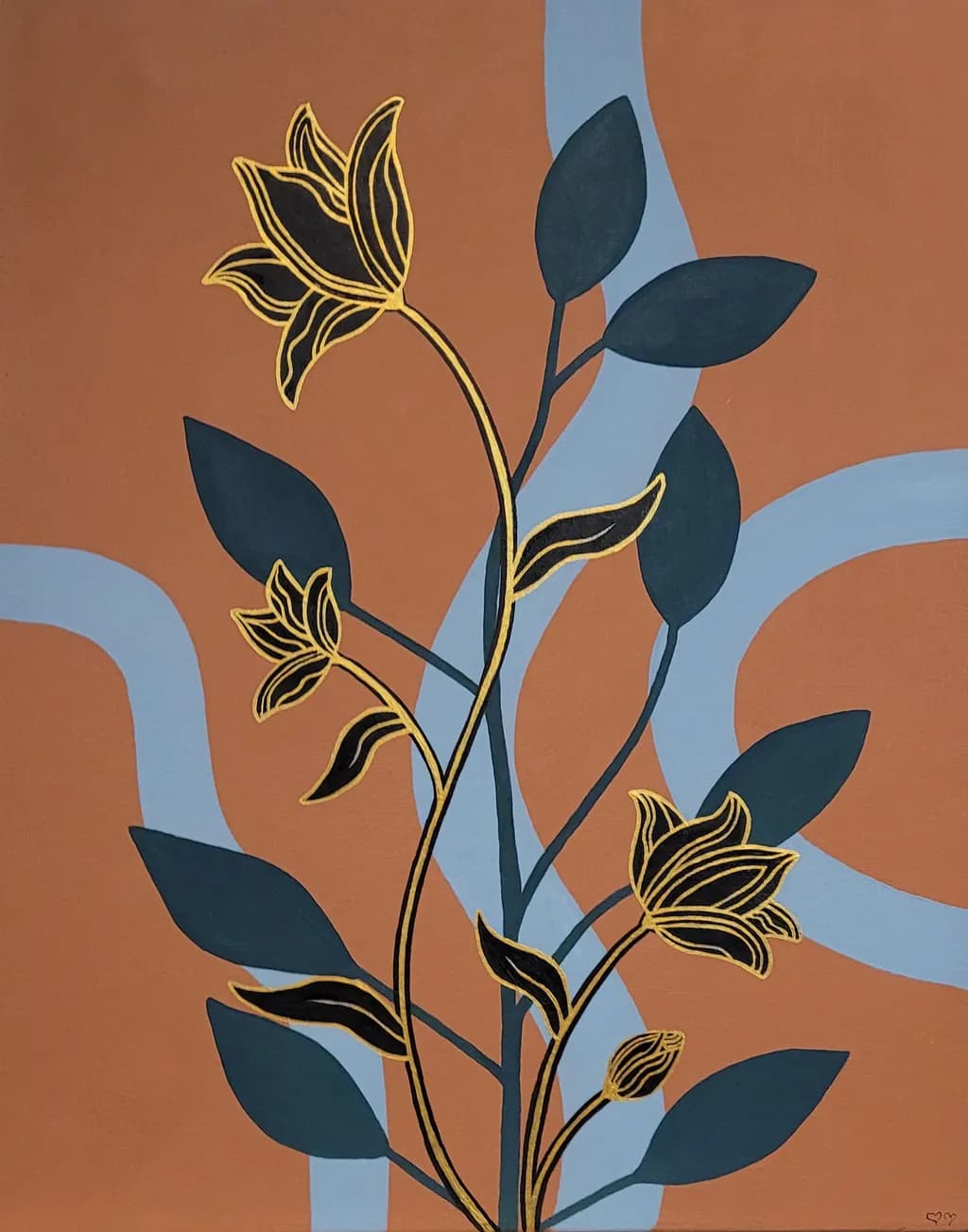 Abstract Floral Stems