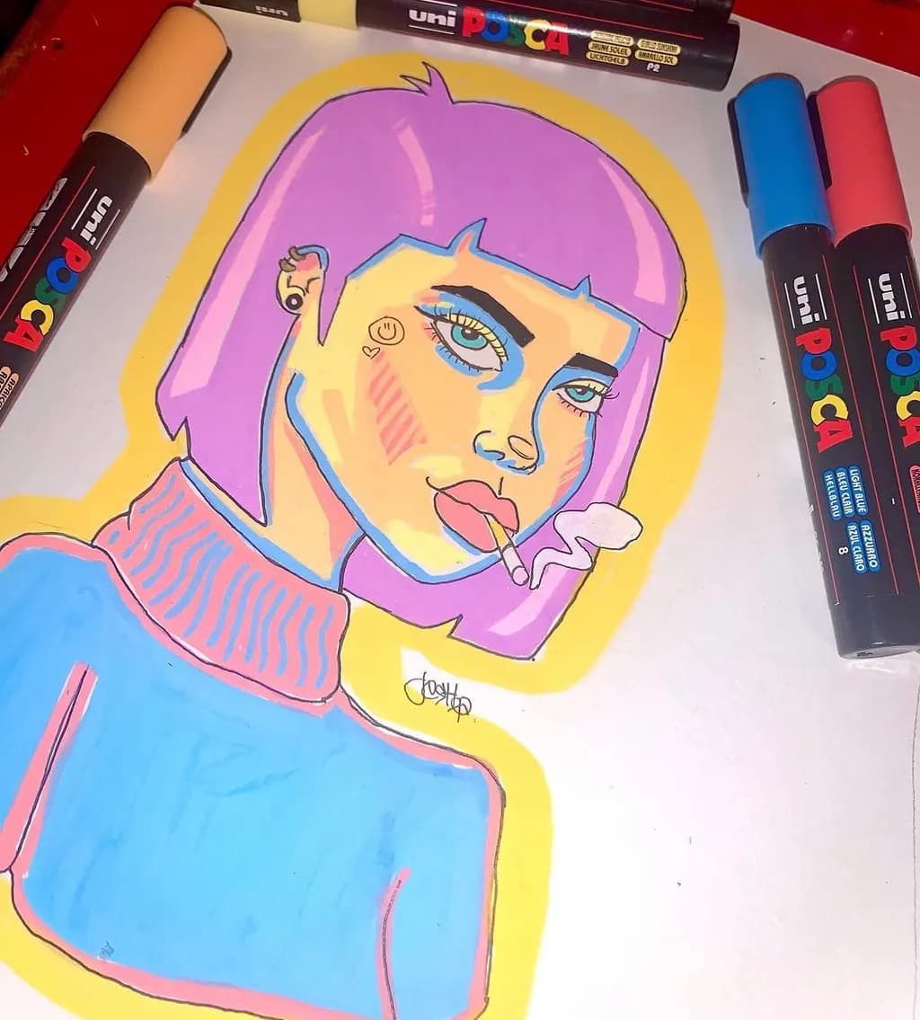 Purple Hair Portrait
