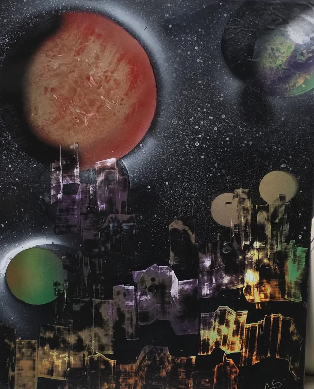 Cityscape with Planets