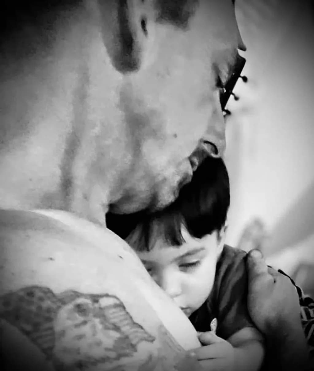 Father and Son Embrace