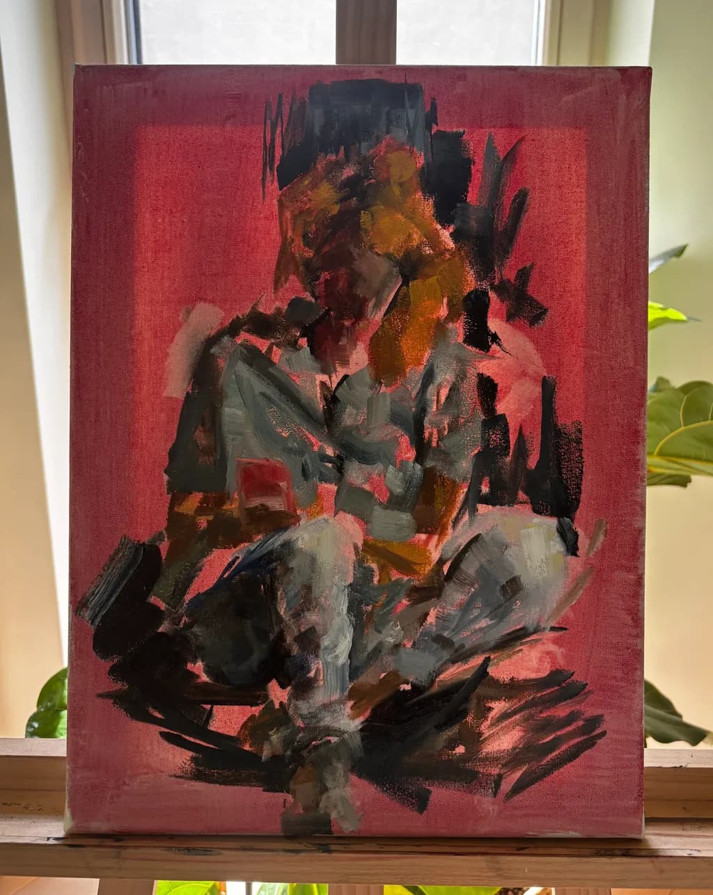 Figure on Red Canvas
