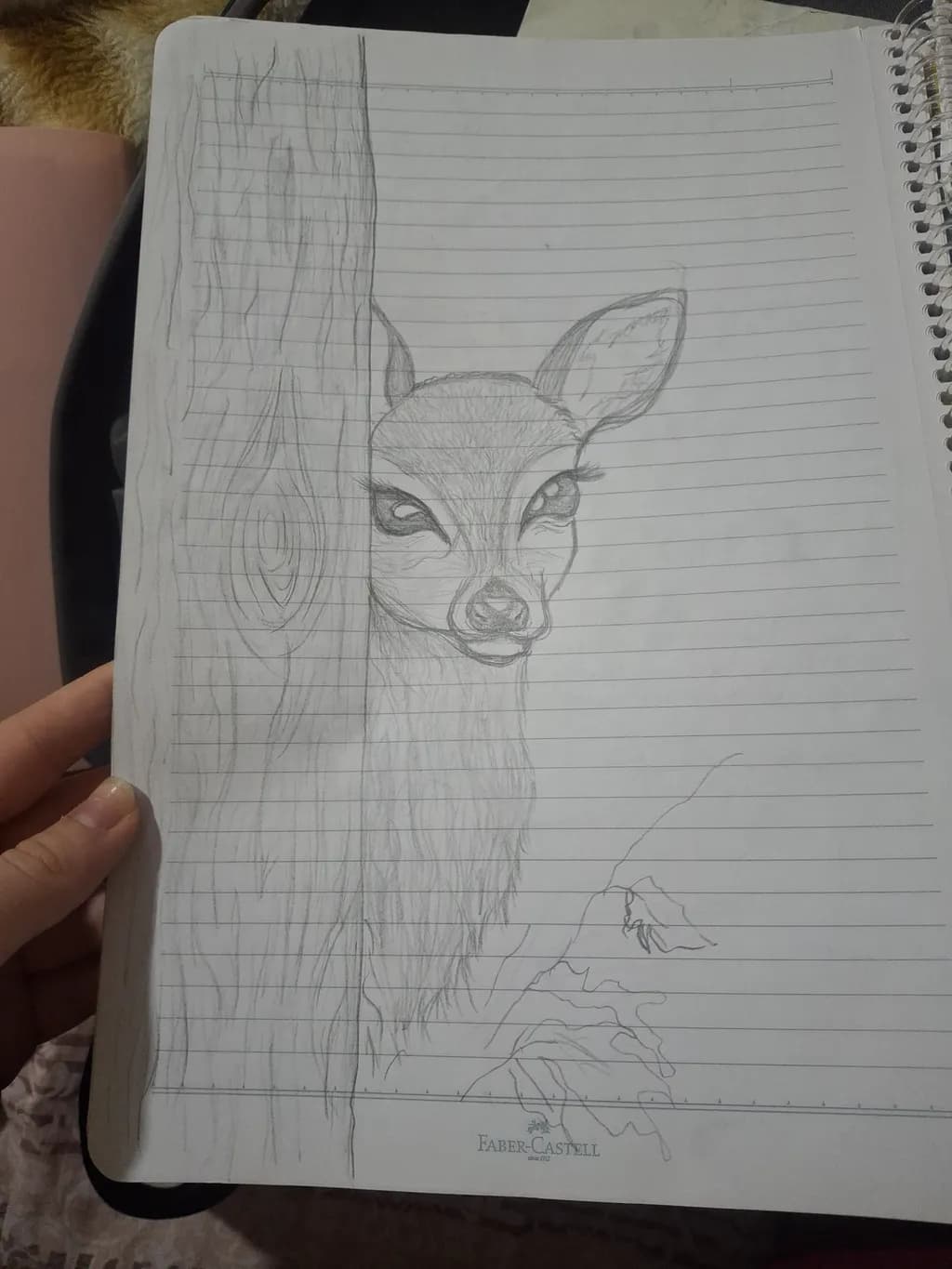 Deer Behind Tree