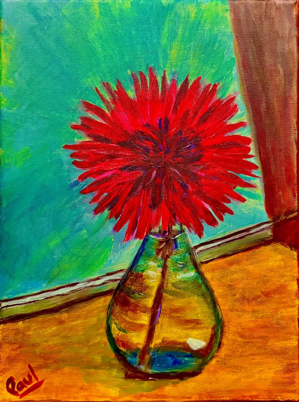 Red Flower in Vase
