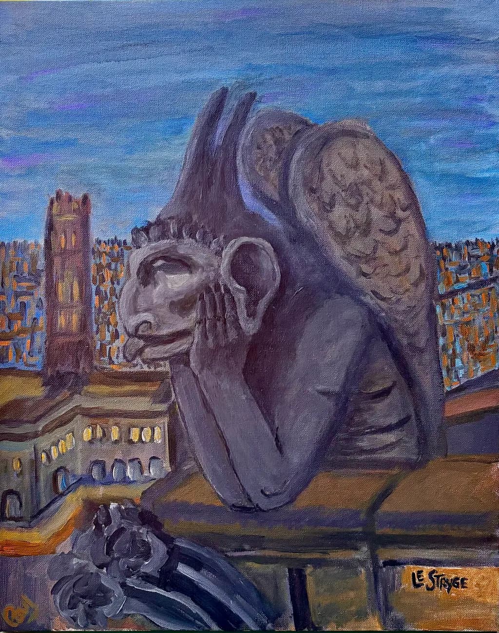 Twilight Gargoyle Cityscape