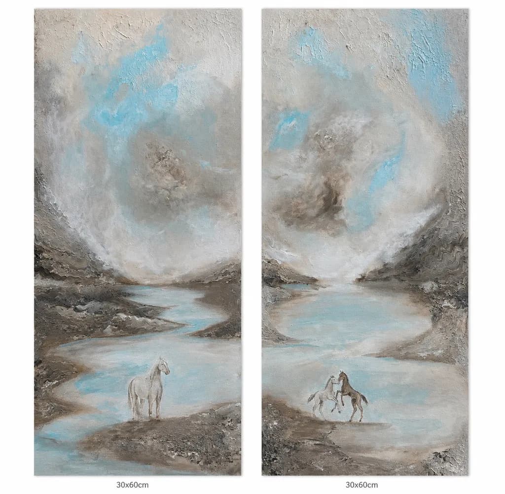 River Horses Diptych