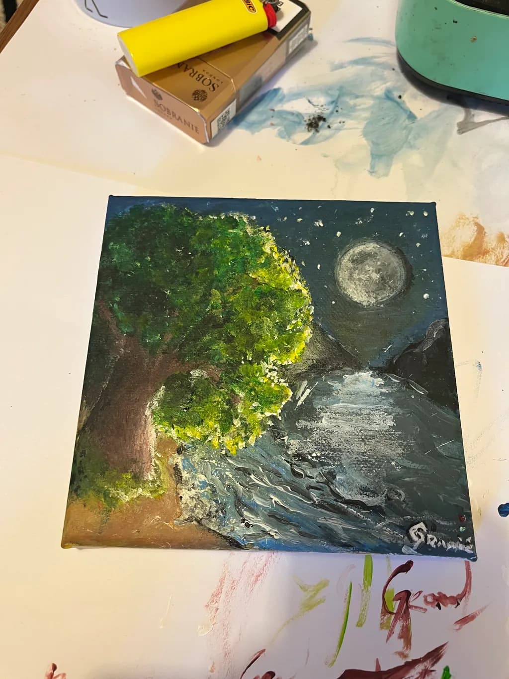 Moonlit River Tree