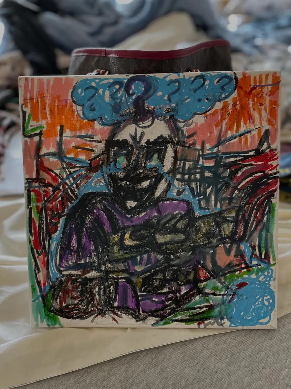 Abstract Figure with Blue Hair