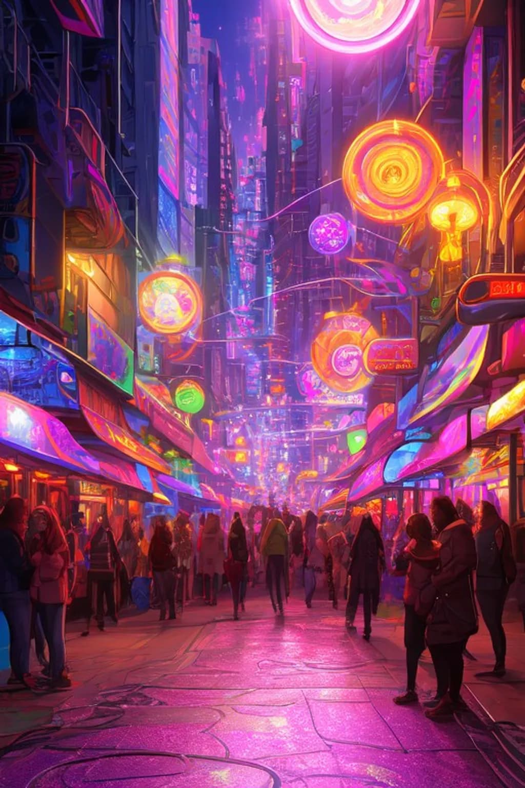 Neon City Street