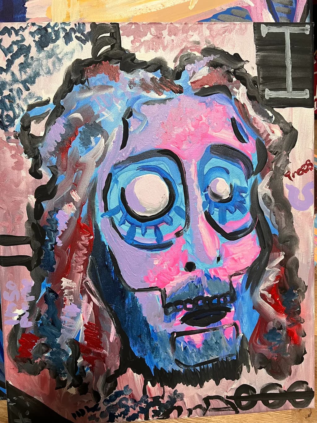 Blue Skull Face