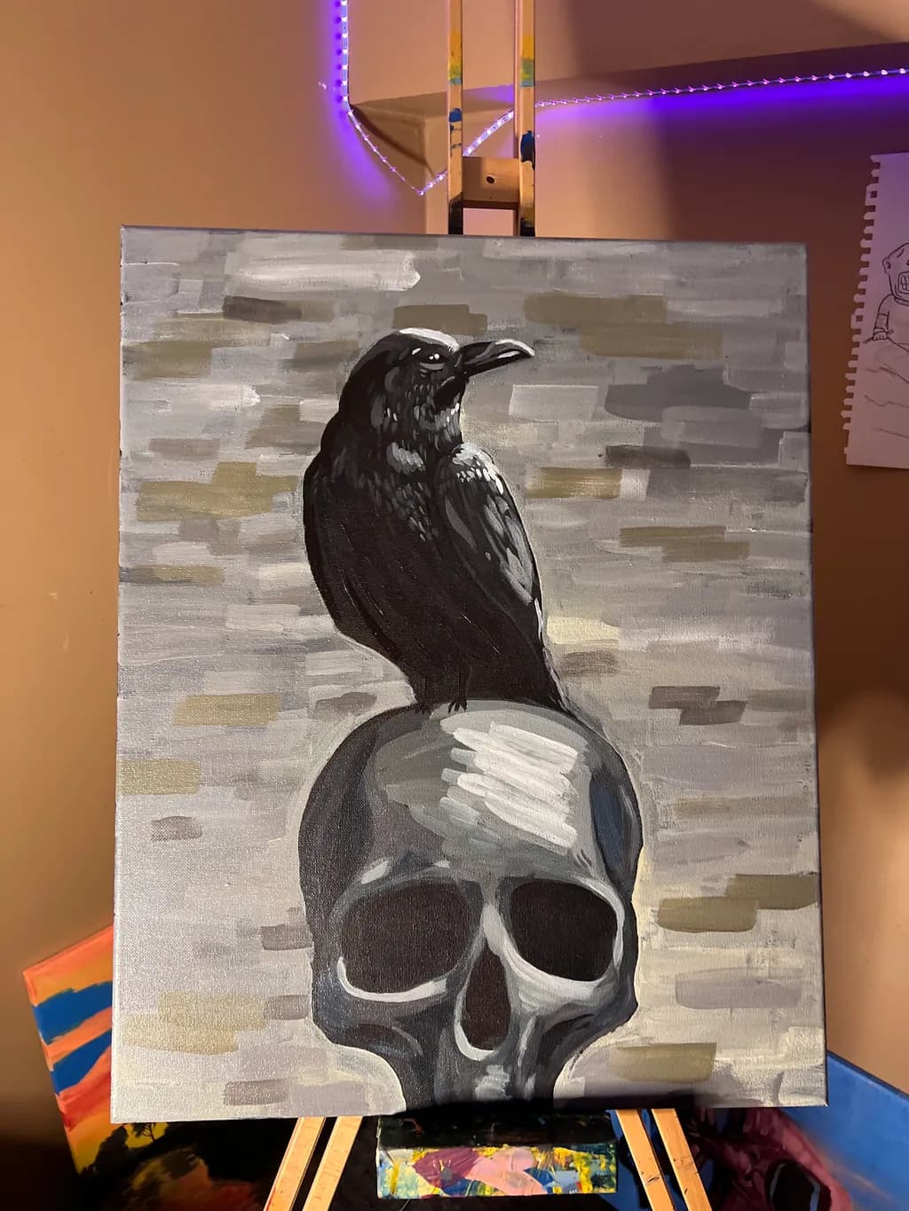 Raven on Skull