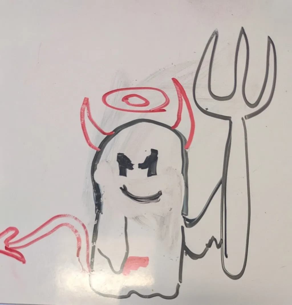 Devil Ghost with Pitchfork