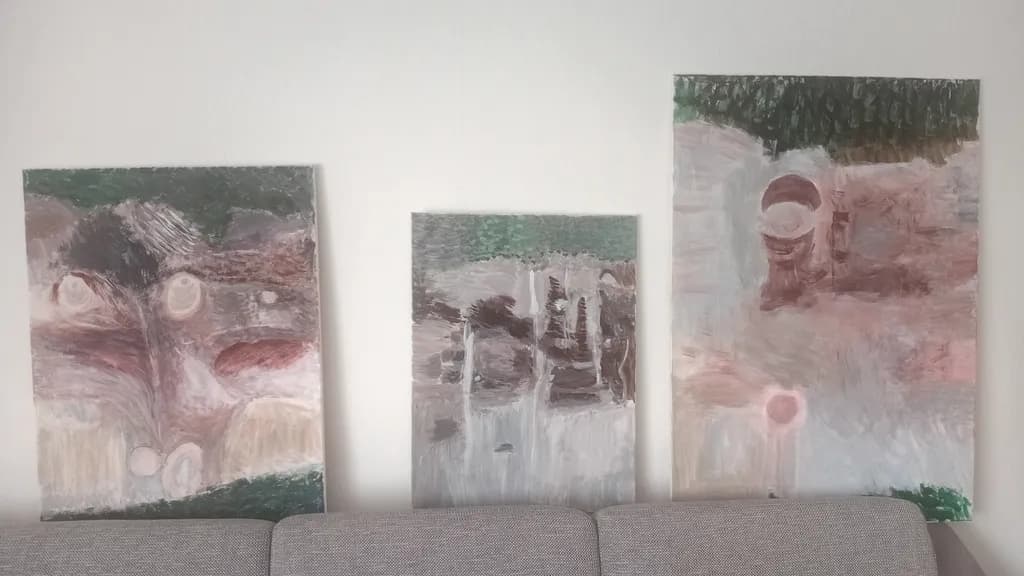 Abstract Earth Tones Trio
