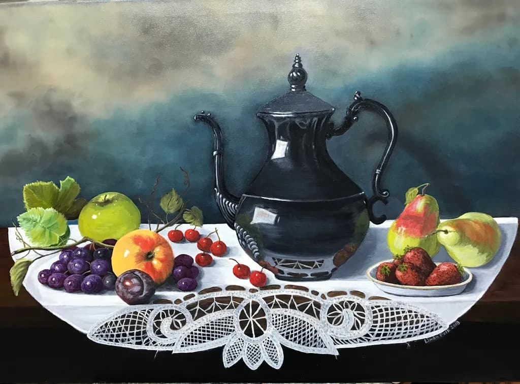 Fruit and Teapot Arrangement