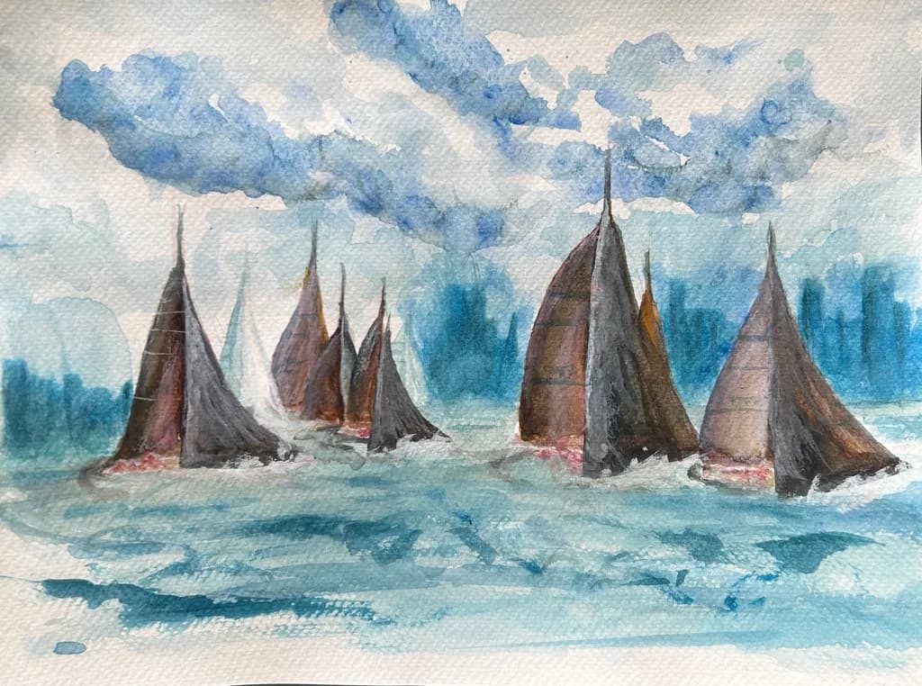 Sailboats at Sea