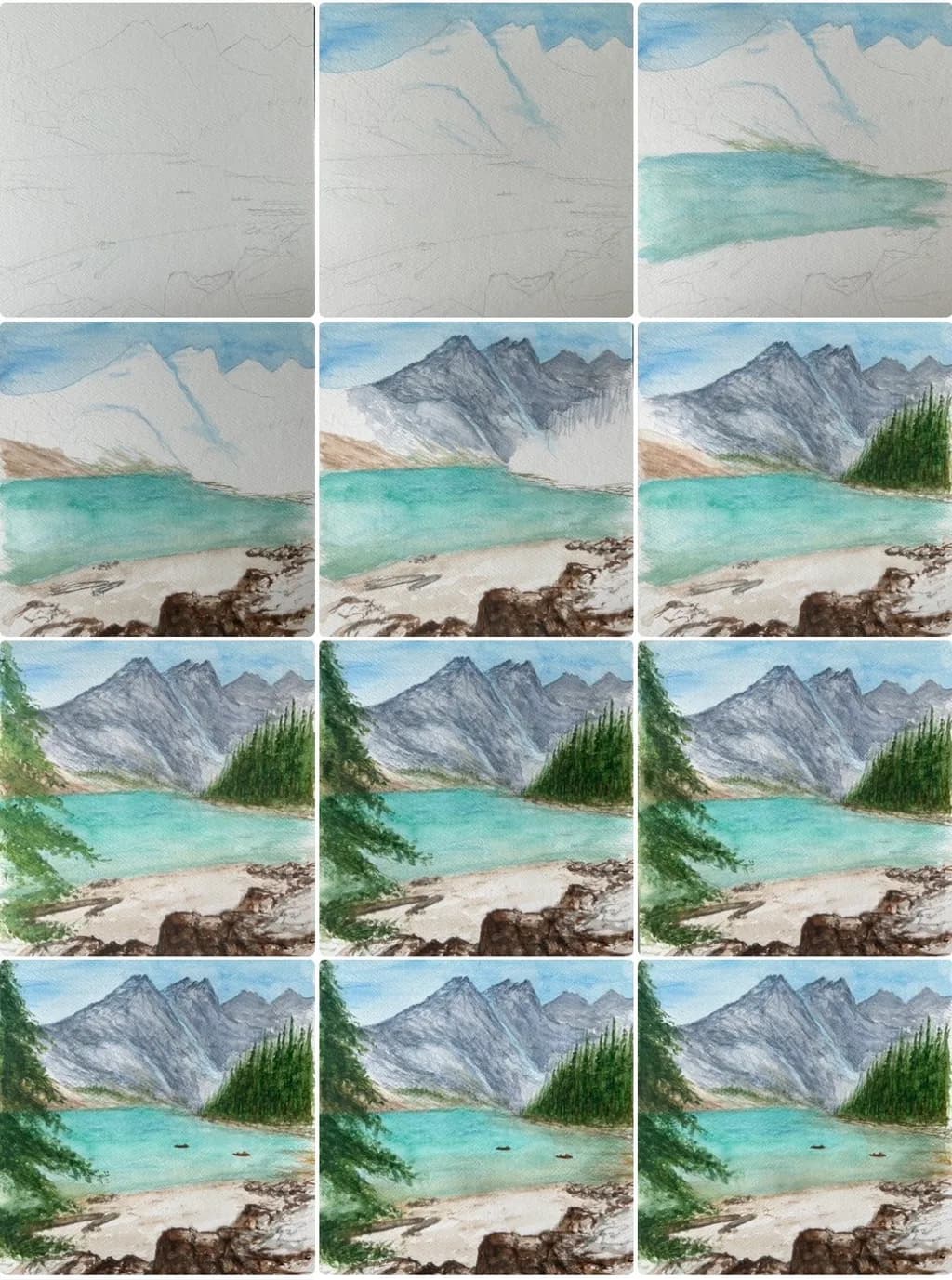 Step by step: Turquoise Mountain Lake