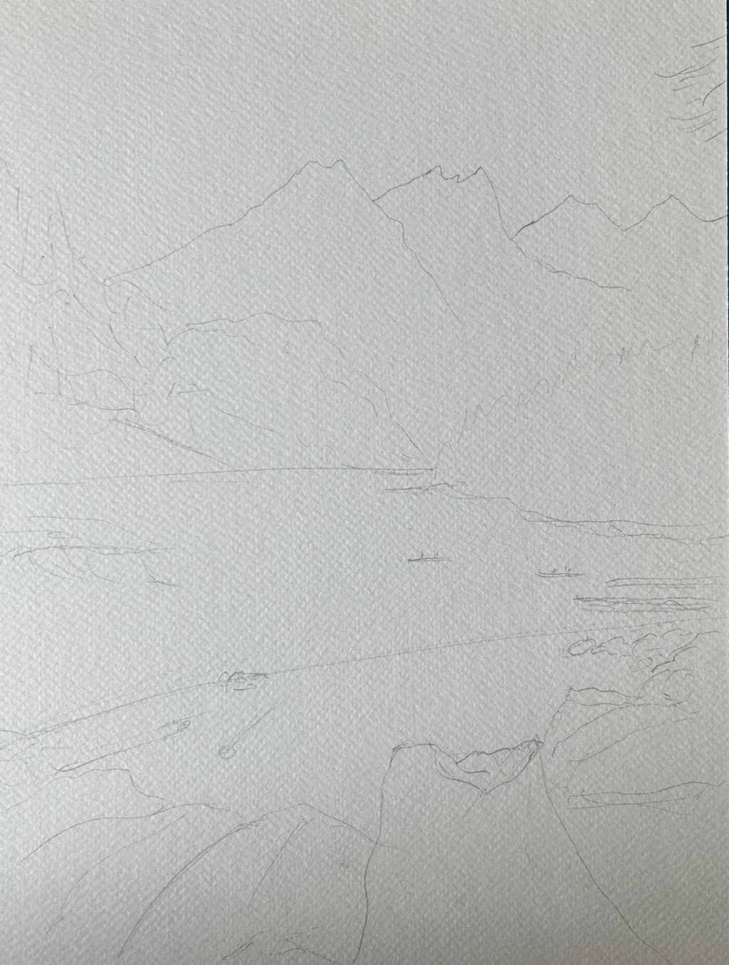 Mountain Lake Sketch