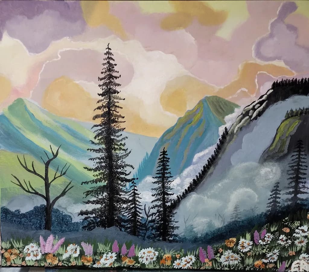Mountain Mist and Wildflowers