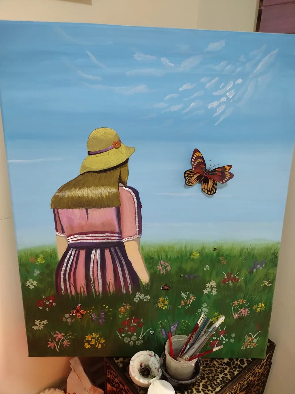 Girl in Wildflower Field