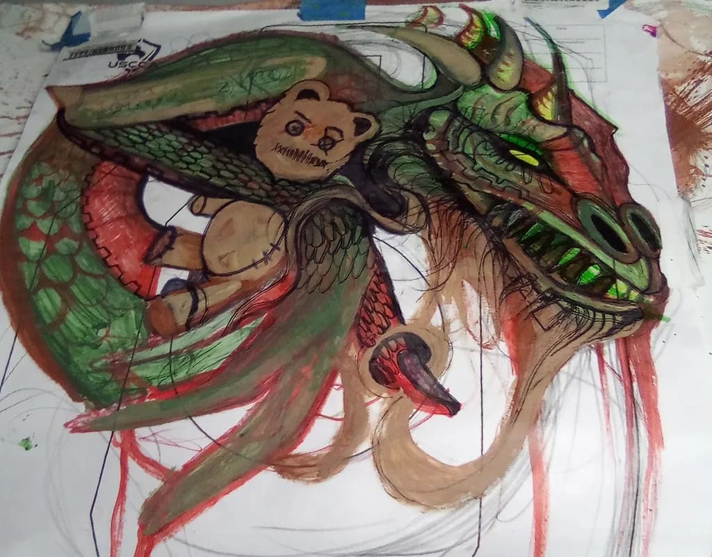 Dragon with Teddy